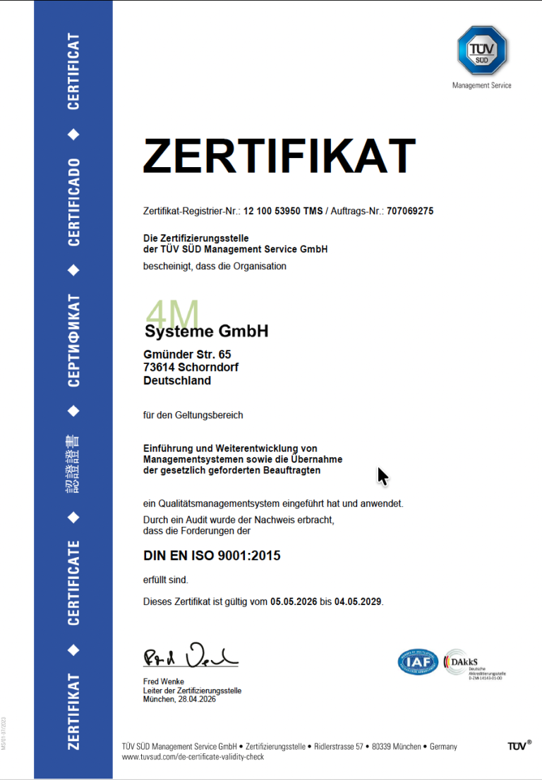 Zertifikat ISO 9001